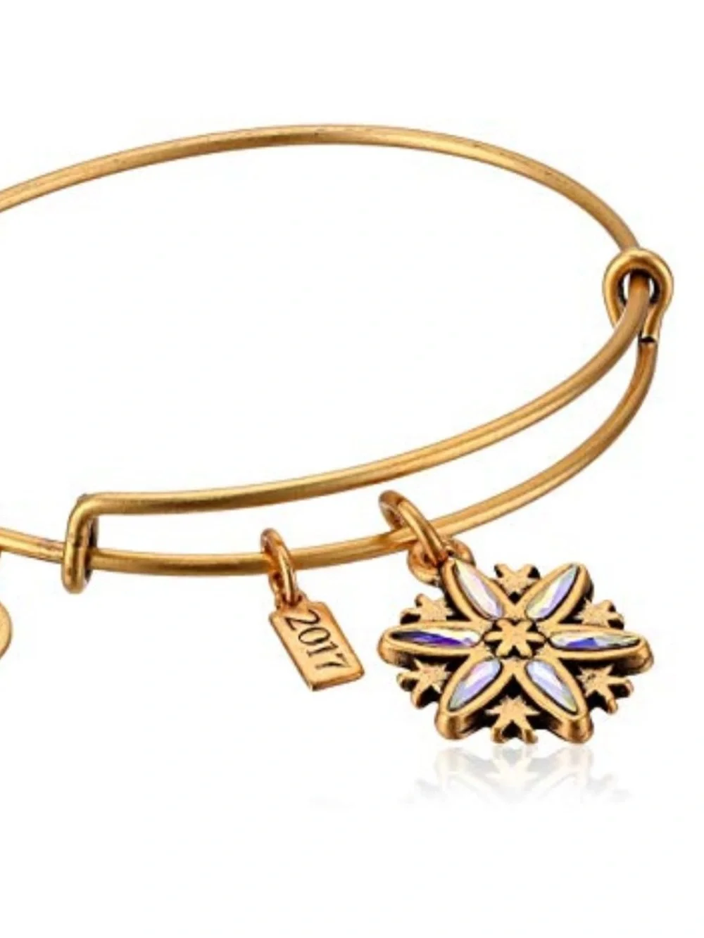 NWT! Alex and Ani 2017 Black Friday Snowflake Charm Bangle Bracelet - Gold